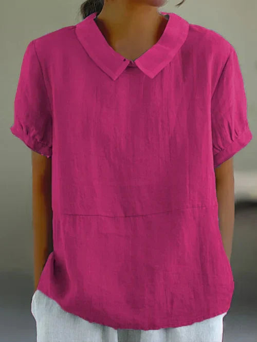 Blouse Femme Été Legère à Manches Courtes et Col V - PanierRoyale