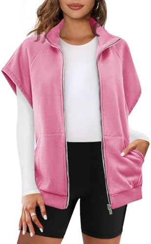 Gilet Femme Décontracté Zippé avec Poches pour Hiver
