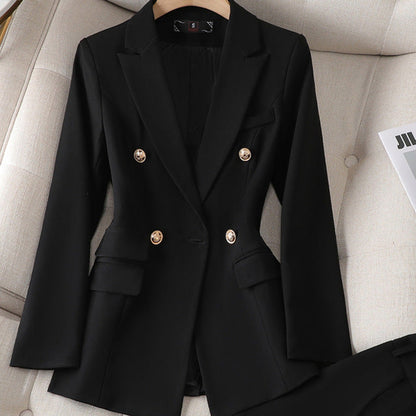 Ensemble Tailleur Femme Blazer Structuré et Pantalon Ajusté