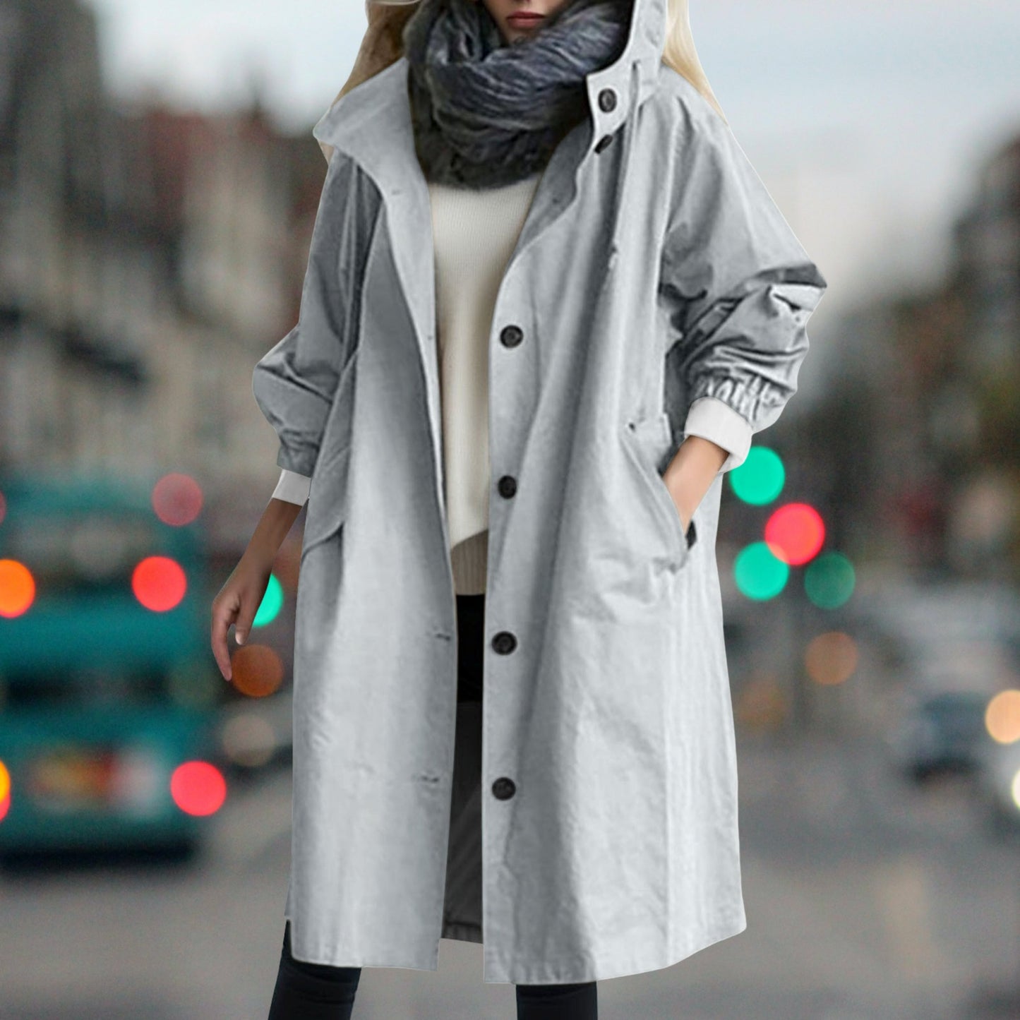 Manteau Femme Étanche avec Capuche