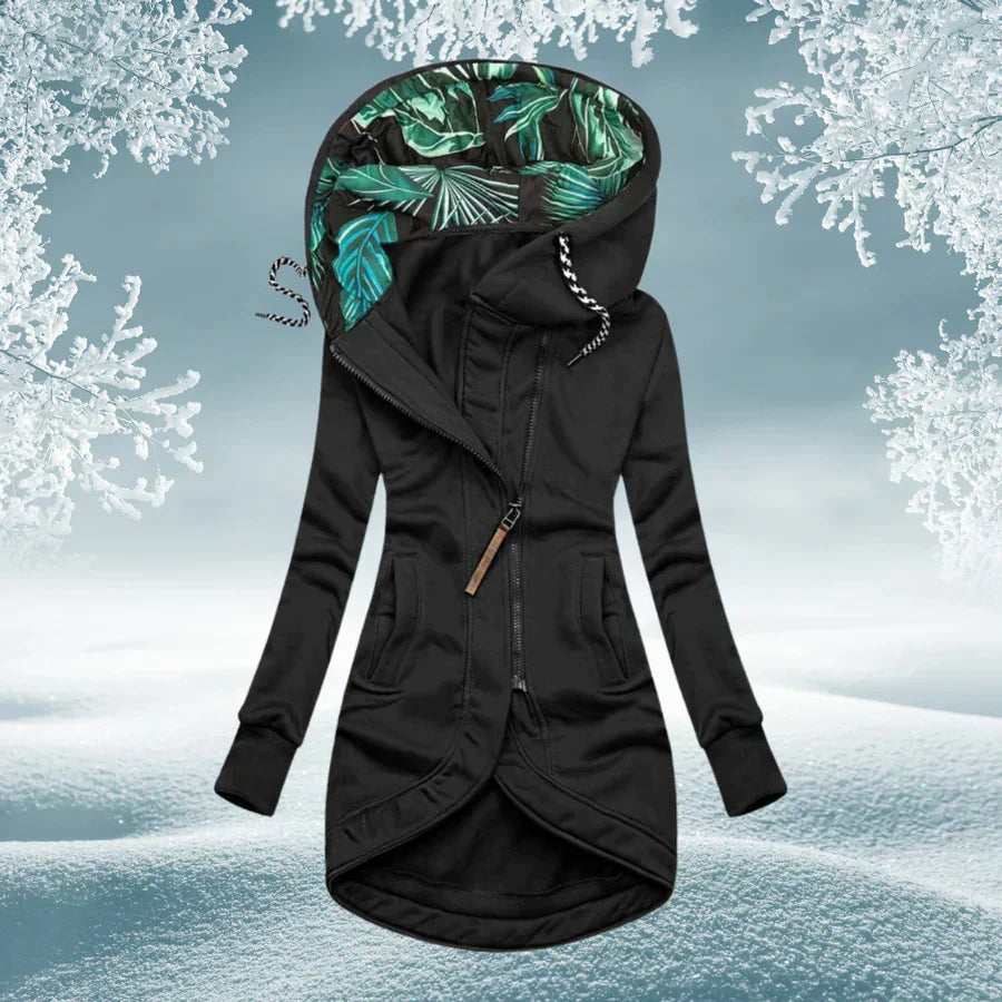 Parka Femme Hiver Chic avec Capuche et Manches Longues