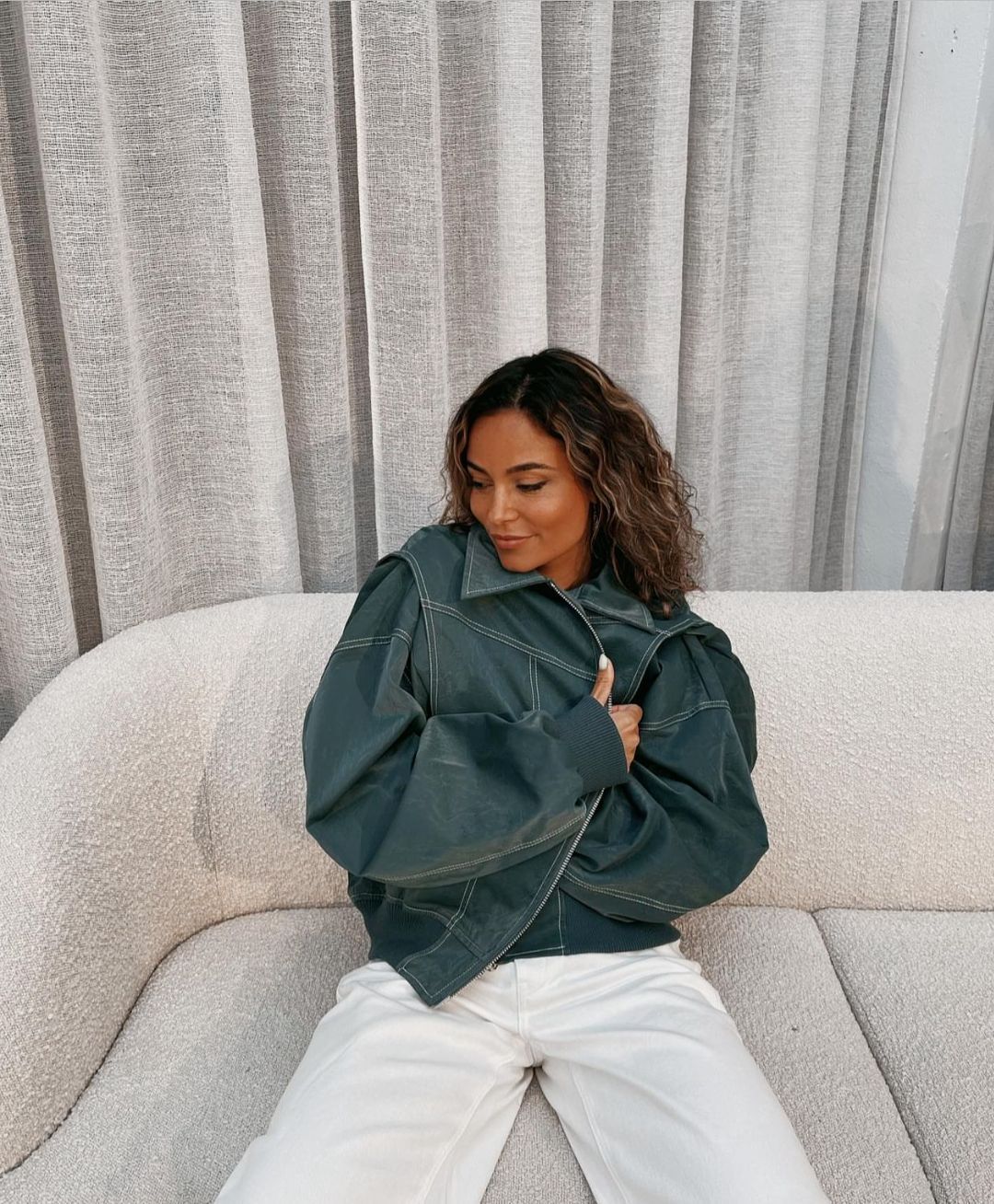 Veste Femme Oversize Fermeture Zippée Coupe Décontractée
