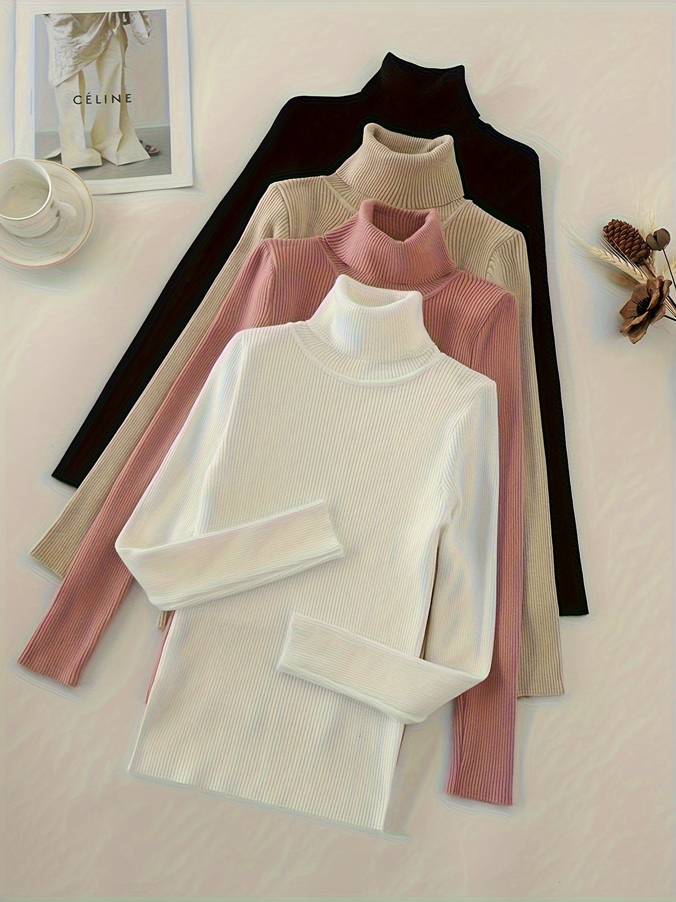 Pull Col Roulé Doux et Confortable pour Femme
