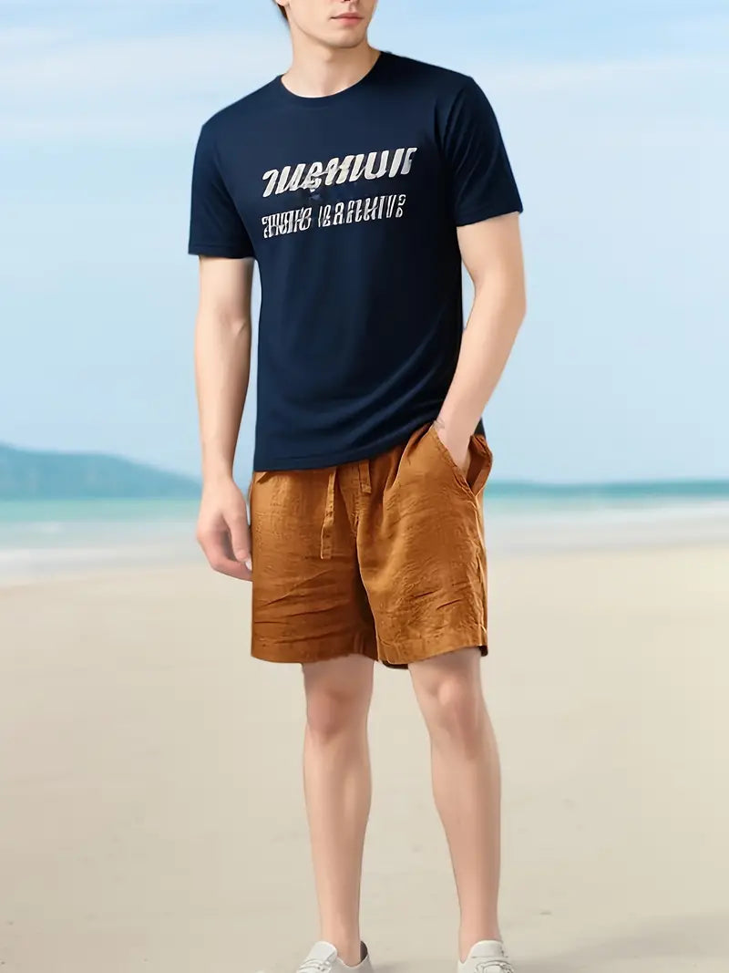 Pantalon Lin Cuir Court pour Homme