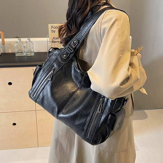 Sac à Main Cuir Femmes avec Poches Intérieures - PanierRoyale