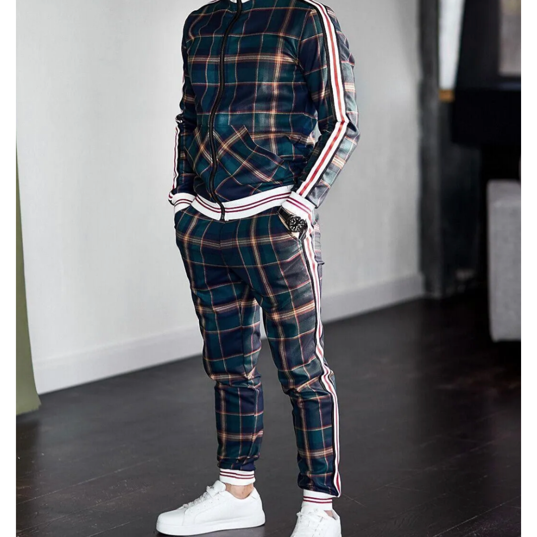 Survetement Sport Homme Élastique à Carreaux - PanierRoyale
