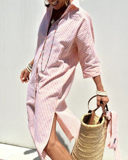 Robe de femme rayée élégante été