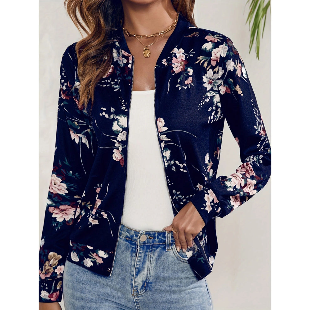 Veste légère à imprimé floral pour femme