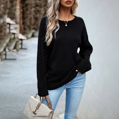 Pull Femme Tricot Chaud à Manches Longues
