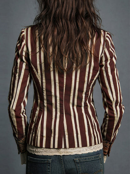 Blazer Femme Polyester Imprimé Floral Coupe Bohème