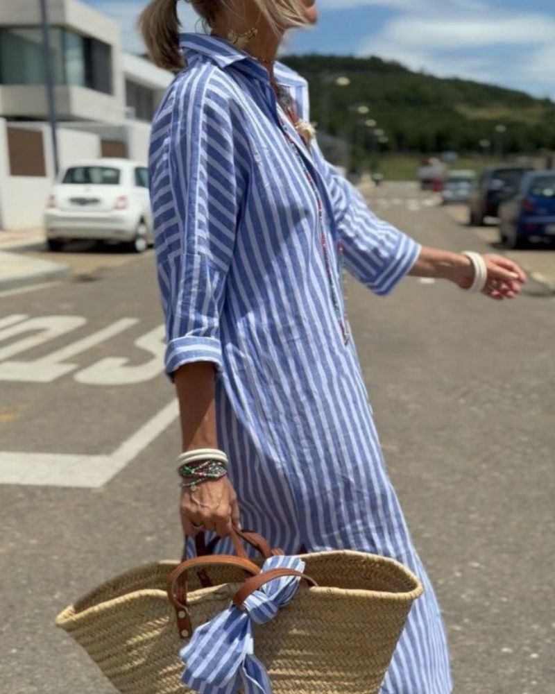 Robe de femme rayée élégante été