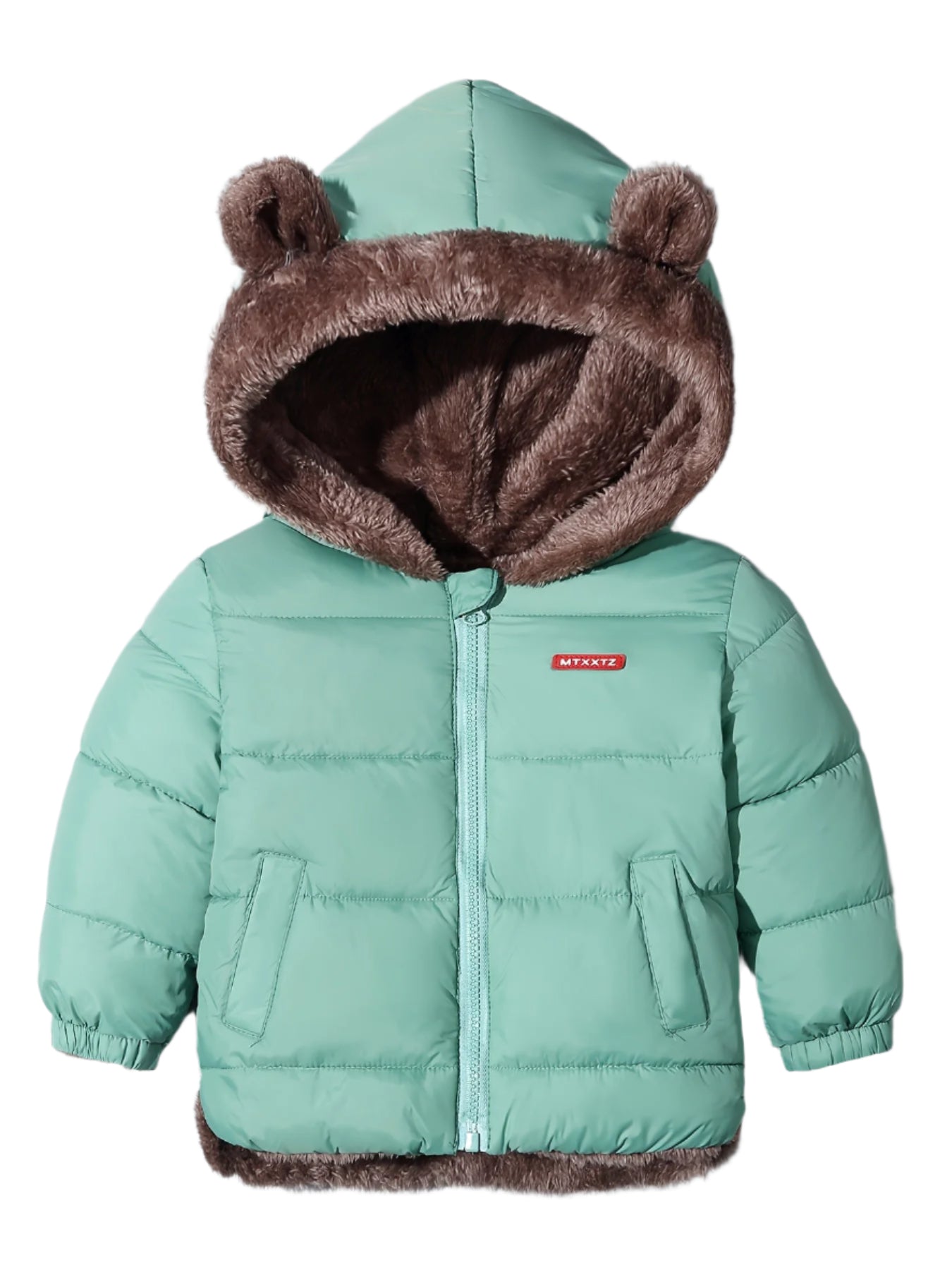 Veste Enfant Hiver Doublée Fourrure Synthétique Noir