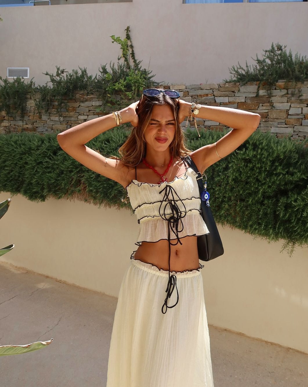 Robe Boho Décontractée avec Ruches et Jupon Long