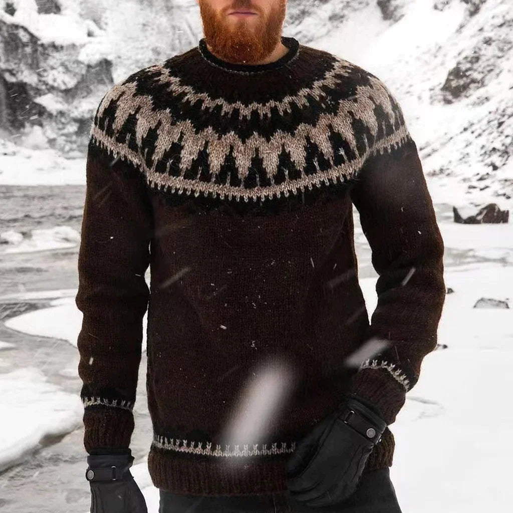 Pull Homme Hiver Écossais Chaud et Confortable