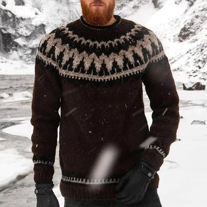 Pull Homme Hiver Écossais Chaud et Confortable