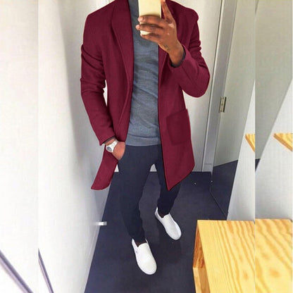 Manteau Homme Imperméable Long avec Ceinture pour Soirée