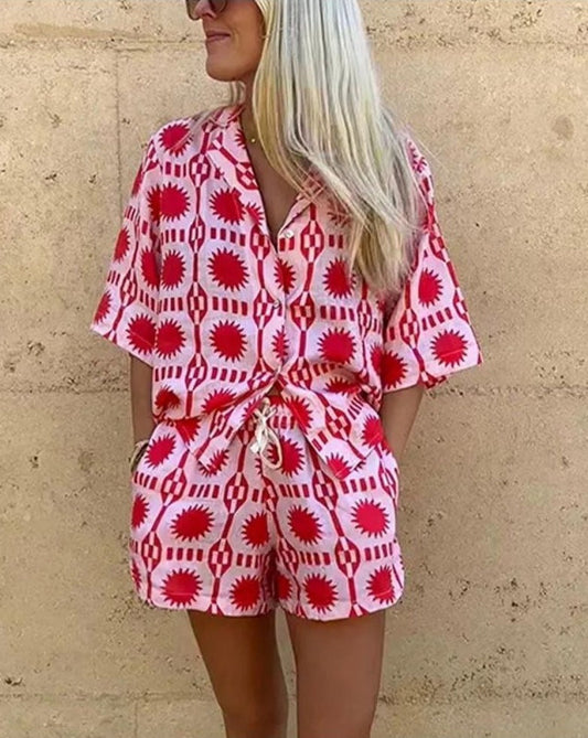 Robe Été Femmes Légère en Lin avec Imprimé Géométrique - PanierRoyale