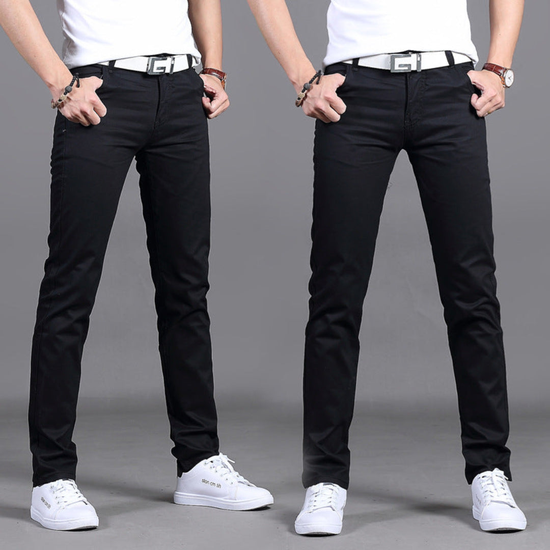 Pantalon Homme Slim Fit Noir pour Travail ou Mariage - PanierRoyale