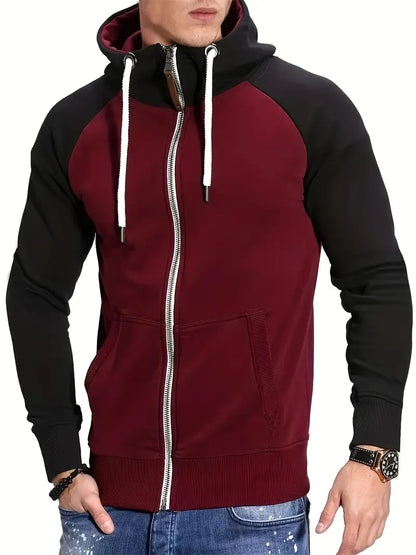 Sweat à Capuche Zippé Streetwear Homme Sport Chic