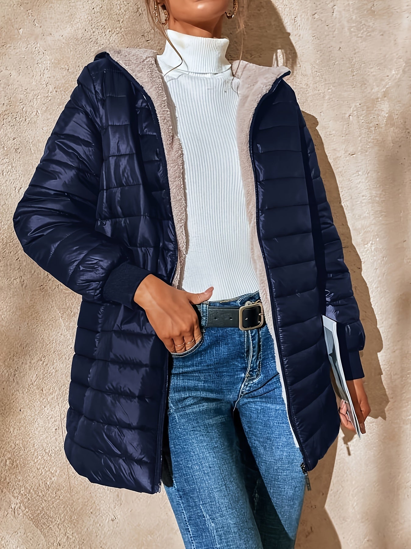 Veste Femme Hiver Chic et Élégante à Fermeture Éclair