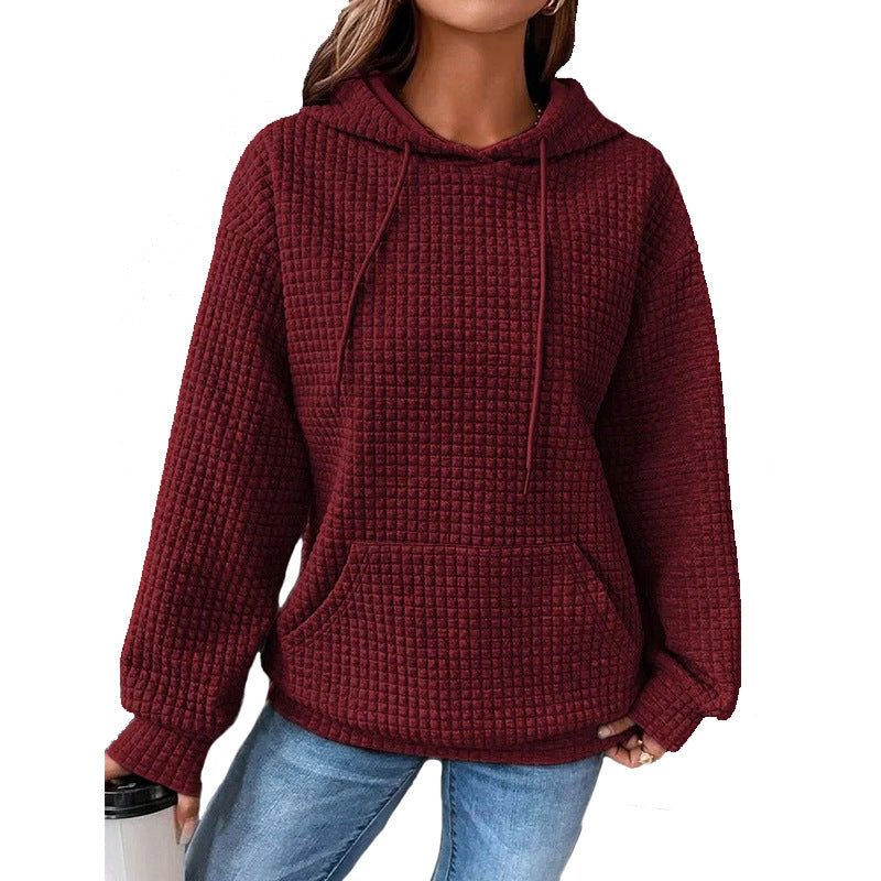 Sweat à Capuche Femme Long Manches Doux et Confortable