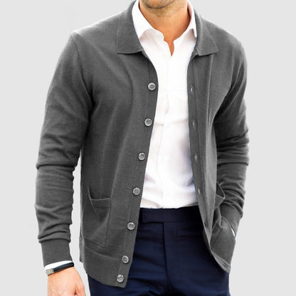 Cardigan Homme Hiver Chaud avec Poche et Col