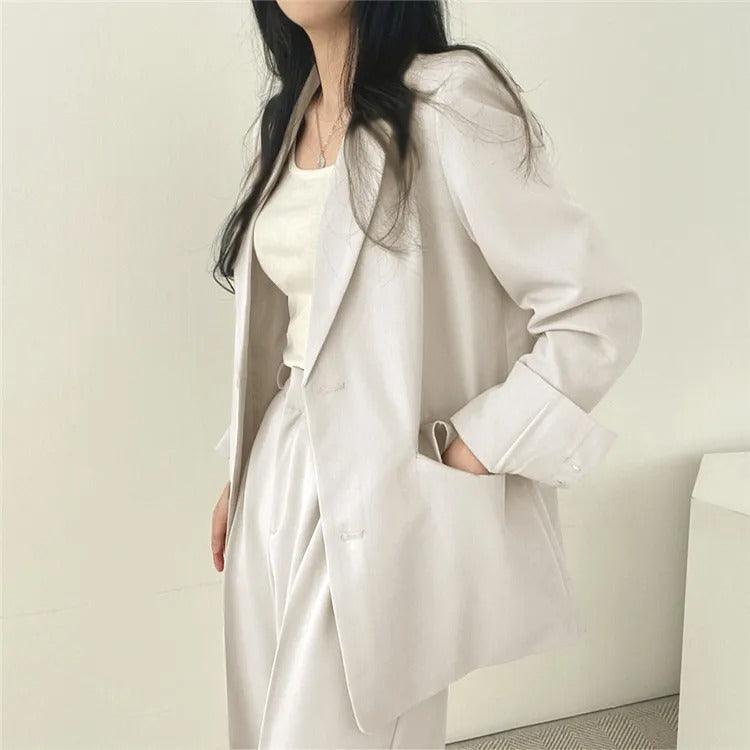 Costume Femme Tailleur 2 Pièces avec Blazer Long
