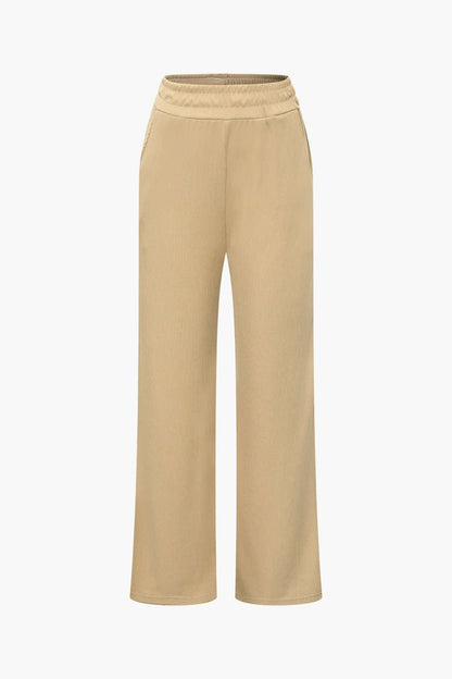 Ensemble Deux Pièces Élégant Asymétrique et Pantalon Large