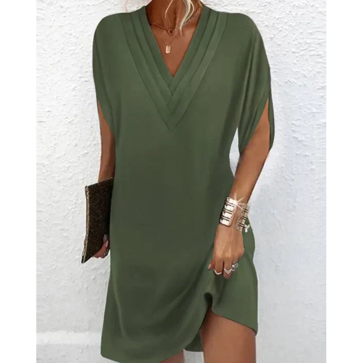 Robe Féminine Élégante en V - luxestyle