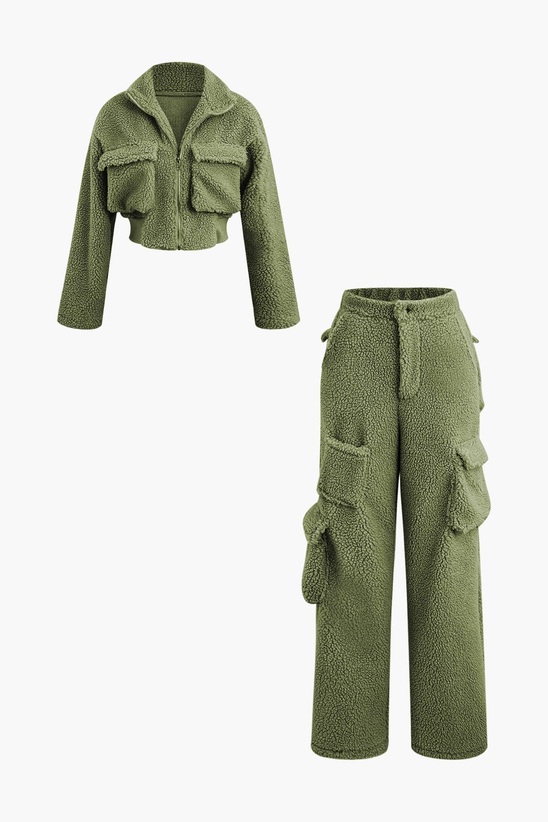Combinaison Teddy Douce avec Pantalon et Veste Courte