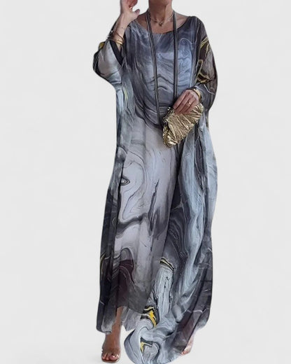 Robe Femme Longue Manches Bouffantes Élégante
