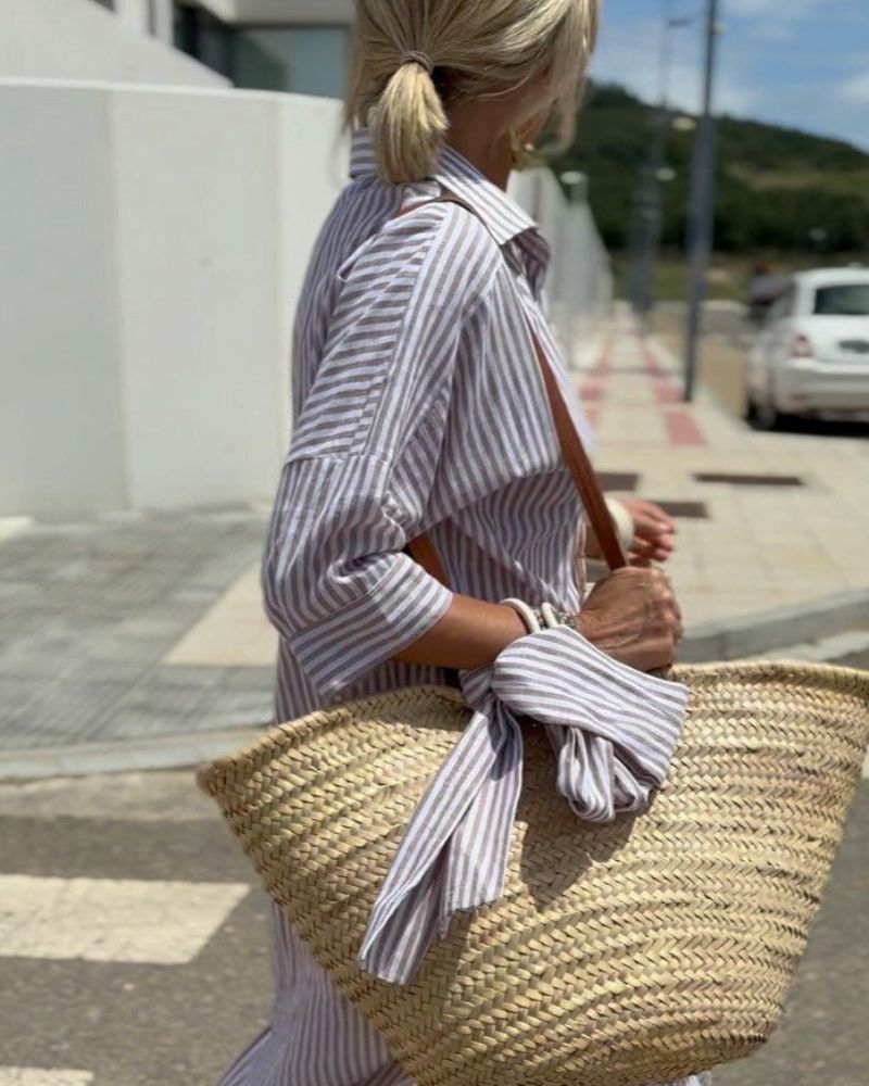 Robe de femme rayée élégante été
