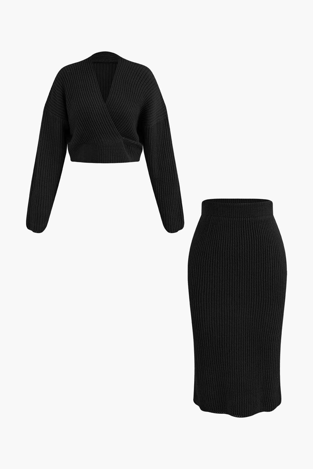 Robe Élégante Ensemble Col Rond et Jupe Pencil