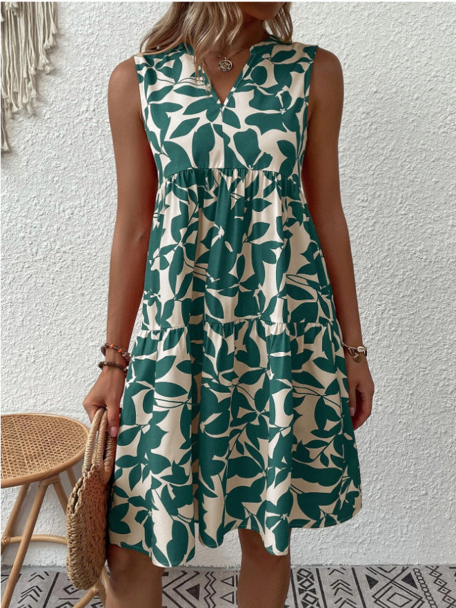 Robe courte Femme en Tissu Imprimé Coupe Ajustée