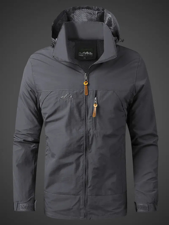 Veste imperméable olive avec capuche - vue 5