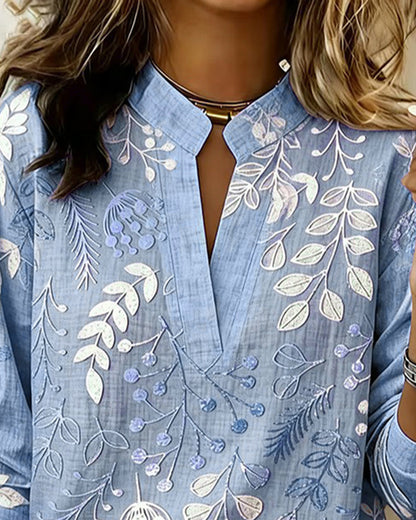 Chemisier Femme Fluidité Col V Imprimé Floral Coupe Élégante