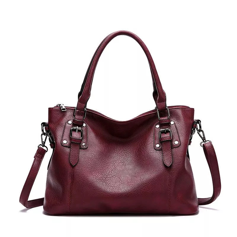 Sac à Dos en Cuir Brun Foncé avec Bretelles Réglables