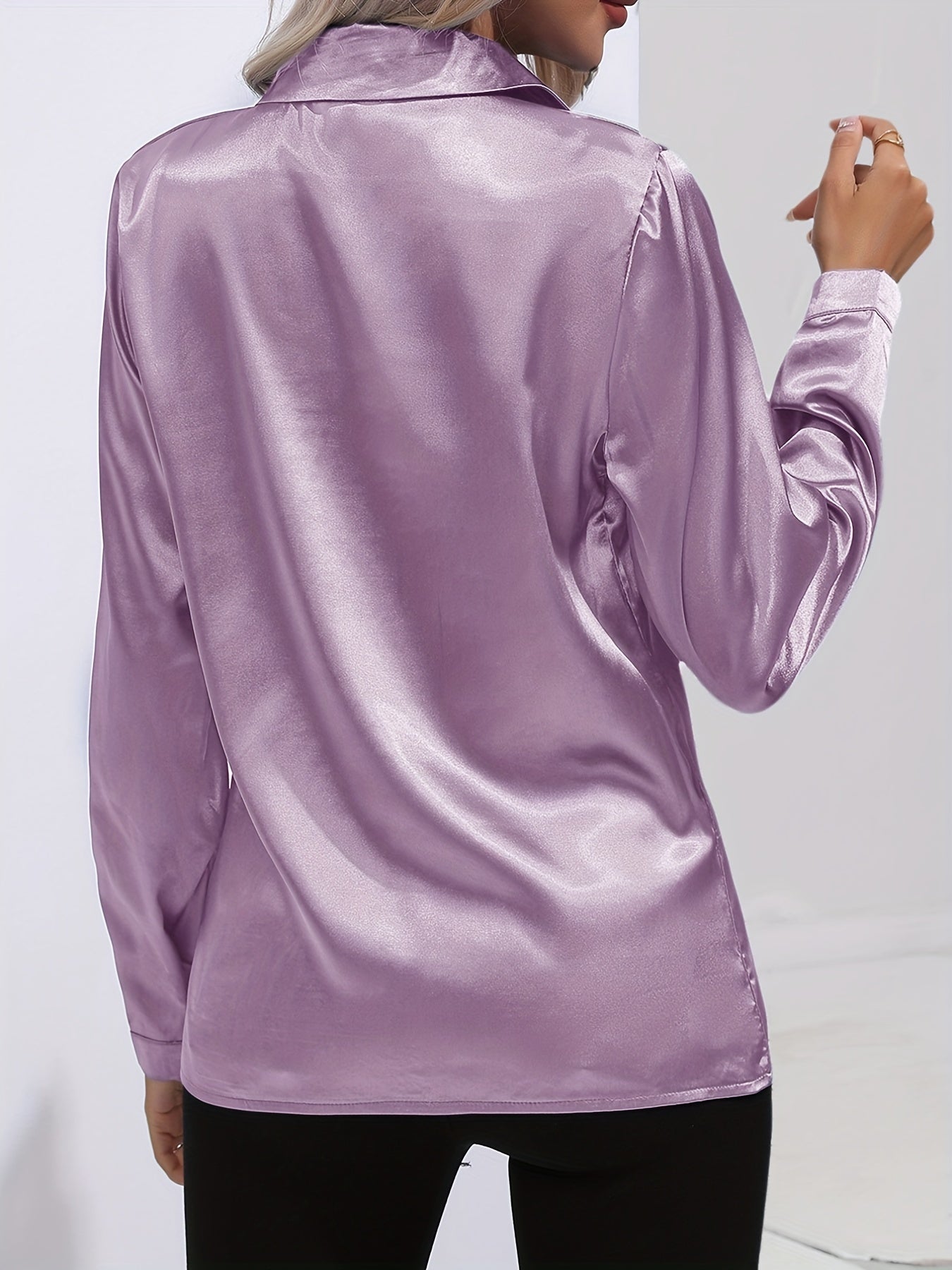 Chemise Femme en Soie Élégante Manches Longues