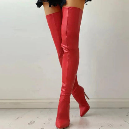 Bottines Femme Talon Haut en Cuir Noir Élégantes - PanierRoyale