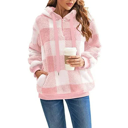 Pull en Maille à Carreaux Chaud et Confortable pour Femme