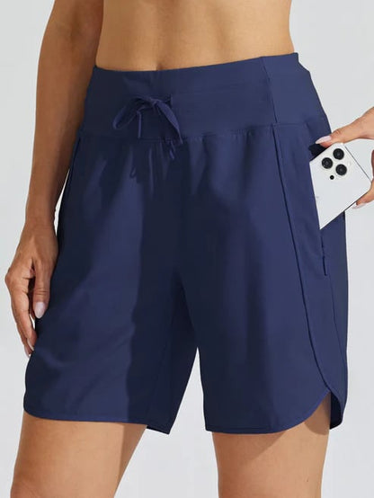 Short sport Femme Taille haute Cordon Poches