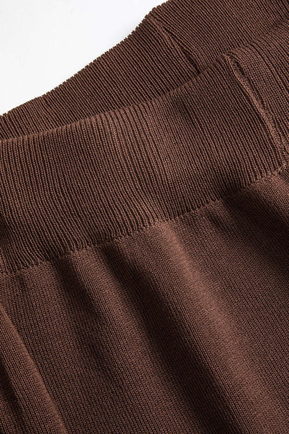 Ensemble Élégant Tricot Cape et Pantalon Large