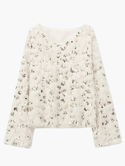 Pull en Maille Glitter Élégant pour Femme