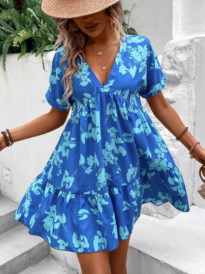 Robe Été Légère avec Manches Courtes et Dentelle Féminine
