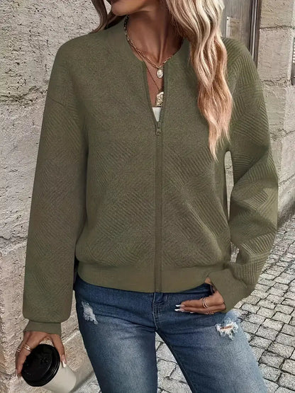 Cardigan Femme Zippé à Manches Longues