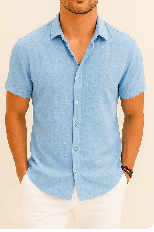 Chemise Homme en Coton Gris Clair Stylish