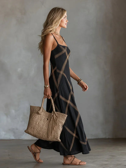 Robe longue Femme Coton Bretelles fines Coupe bohème