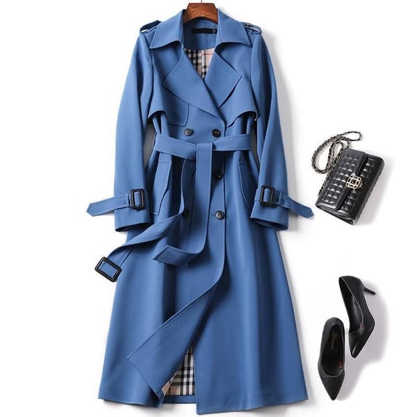 Trench-coat Femme Imperméable Ceinturé Coupe Ajustée Mi-saison