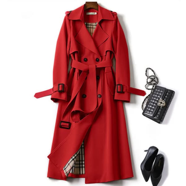Trench-coat Femme Imperméable Ceinturé Coupe Ajustée Mi-saison