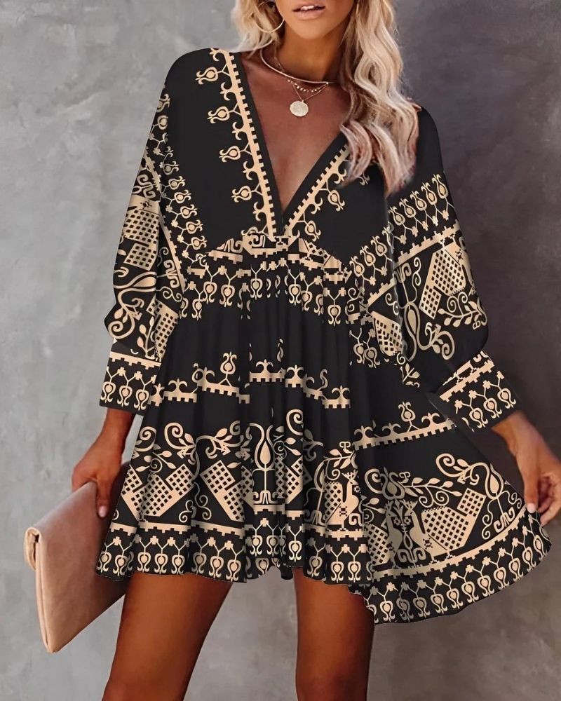 Robe Été Légère Col V Manches Courtes - PanierRoyale